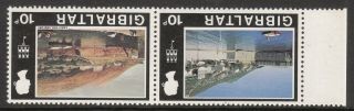 Gibraltar 1971 277bw Variety Crown To Right Of Ca Mnh/muh Qe11 Stamp Pair