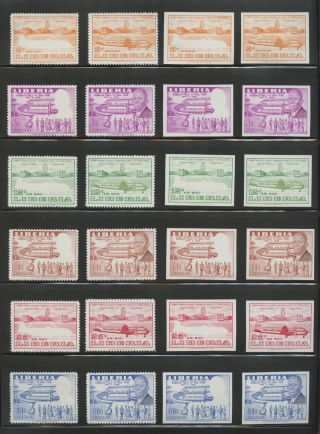 Liberia Stamps 362 - 63,  C107 - 110,  Airmail Service,  Progressive Proofs And Essays