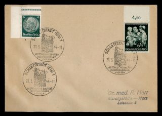 Dr Who 1944 Germany Schlettstadt Special Cancel Semi Post Plate E43706
