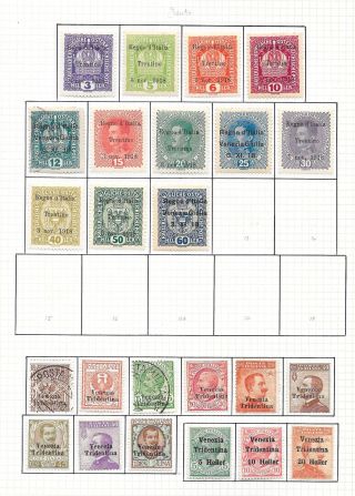 Trentino Stamps 1918 Mi 1 - 12,  18 - 29 Mlh/canc Vf Cat Value $750