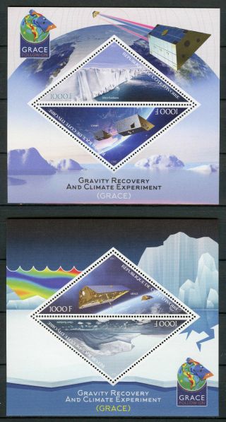 Ivory Coast 2017 Mnh Grace Gravity Recovery & Climate Experiment 2x 2v Ms Stamps