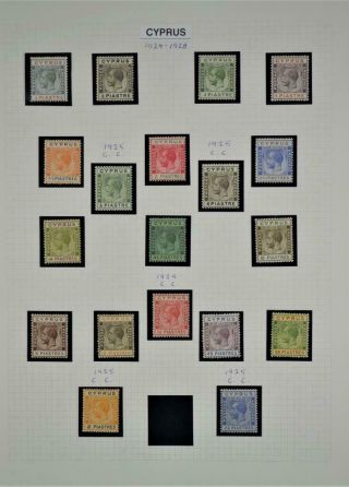 Cyprus Stamps 1924 - 28 Set Of 19 To 45p H/m (y155)