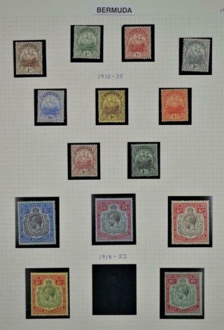 Bermuda Stamps 1910 - 25 Set Of 14 To 10/ - H/m (y134)