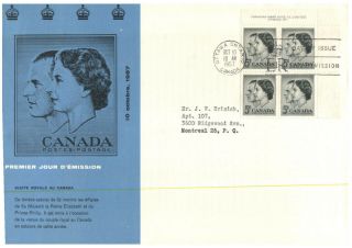 (88) Canada Fdc Cover - 1957 - Visite Royale Au Canada - Queen (with Insert)