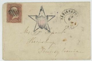 Mr Fancy Cancel 65 Civil War Lady Cover Patriotic Rubber Stamp Star & Shield