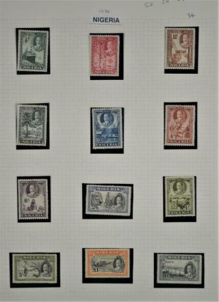 Nigeria Stamps 1936 Set Of 12 To £1 Sg 34 - Sg 45 H/m (y92)