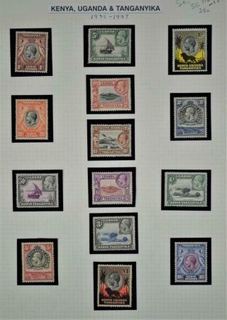 Kenya Uganda Tanganyika Stamps 1935 Set 14 To £1 Sg 110 - Sg 123 H/m (y81)