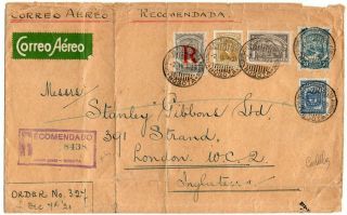 1929 Colombia To Great Britain Reg Scadta Cover,  Impressive Franking