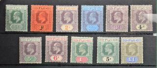 Fiji Stamps 1903 Set 11 To £1 Sg 104 - Sg 114 H/m (y62)