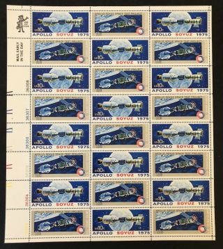 Us Sheet 10¢ Stamps (24) Apollo Soyuz Space Test Project C.  1975 1569 - 1570