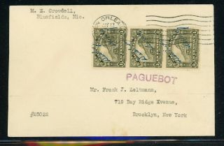 Nicaragua Postal History: Lot 76 1936 3c Paquebot Bluefields - Brooklyn $$$