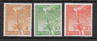 Berlin - 1952.  Olympic Games Festival - Set Of 3,  Mh.  Cat £37