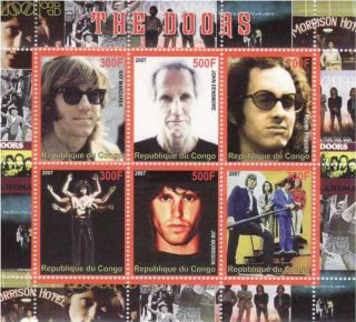 Congo 2007 Music Legends The Doors Sheet Of 6 Stamps 3a - 558