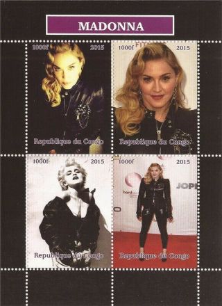 2015 Madonna - Singer,  Actress,  Diva - 4 Stamp Sheet - 3a - 465