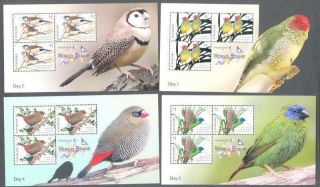 Australia - Thailand World Stamp Show 2018 - Birds - Set Of 6 Sheets Mnh (days 1 - 6)