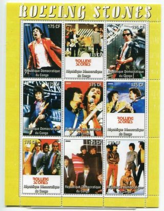 Congo 2005 The Rolling Stones 9 Stamp Sheet 3a - 451