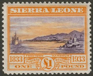 Sierra Leone 1933 Kgv Wilberforce £1 Violet And Orange Sg180 Cat £650