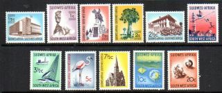 South West Africa: 1966 - 70 Pictorial Vals (11) Ex Sg A202 - B216 Mnh