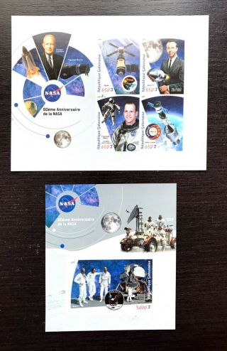 2 Gabon Sheet Imperforated With Space And Nasa