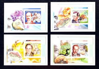4 Congo Sheet Imperforated With Space And Nobel Prize