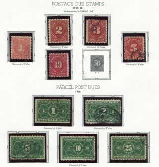 U.  S.  Scott J45 - 49,  J69 - 86,  720 - 23 & E15 - 16 Stamps &