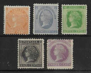 Prince Edward Islands 1872 Lh/mh Set Of 5 Unchecked High Cv