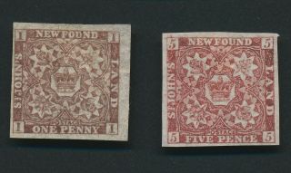 NEWFOUNDLAND STAMPS 1861 QV FULL SET,  CHECK PAPER TYPES,  EXCEPTIONAL,  VF 11
