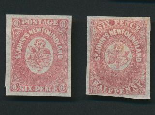 NEWFOUNDLAND STAMPS 1861 QV FULL SET,  CHECK PAPER TYPES,  EXCEPTIONAL,  VF 7