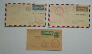 Set Of 3 - Graf Zeppelin Covers - 13,  14,  15 - 1930 Pan - America Flight