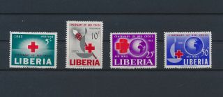 Lk70835 Liberia 1963 Centenary Red Cross Fine Lot Mnh