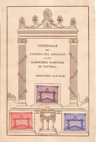 Uruguay - 1928 Olympic Games - Soccer Victory Set On Special Card