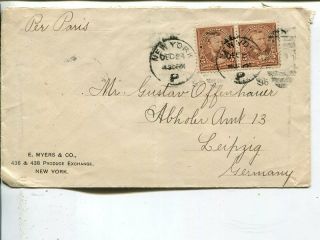Usa 2x5c On Double Rate Cover To Germany 1895