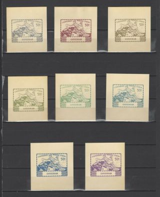 ,  1949 Zanzibar Upu 50 Nominal In Different Colour Thick Paper