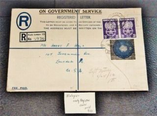 Nystamps British Malaysia Stamp Early Register Cover Paid: $40