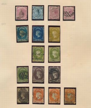 Ceylon Stamps 1866 - 1870 Qv Page Inc 1867 Chalon Heads Shades & Bright Rose 62