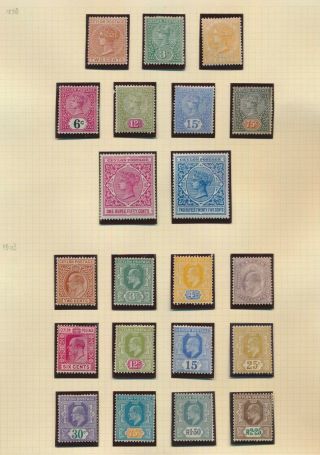 Ceylon Stamps 1886 1899 1903 Qv & Kevii Fresh Og Page,  Inc Sc 162/63 Vf
