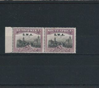 South West Africa 1927 - 30 2d Grey & Maroon Ovpt Double,  One Inverted Mnh Sg 60cb