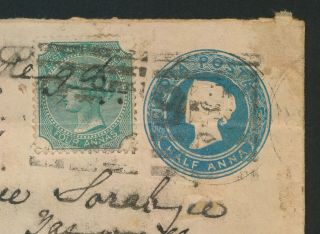 1877 INDIA COVER J&K,  QV REG INDIA FEUD STATES,  KUPWARA - MURREE - BOMBAY,  TOO LATE 3