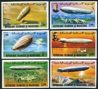 Mauritania 345 - 348,  C167 - C168,  C169 Imperf,  Deluxe,  Mnh.  Zeppelin,  75th Ann.  1976.
