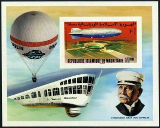 Mauritania 345 - 348,  C167 - C168,  C169 imperf,  deluxe,  MNH.  Zeppelin,  75th Ann.  1976. 3