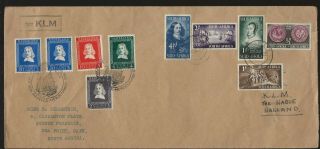 1952 Joint South Africa & Netherlands Fdc Kaapstadt Issue Sets On Same Cover