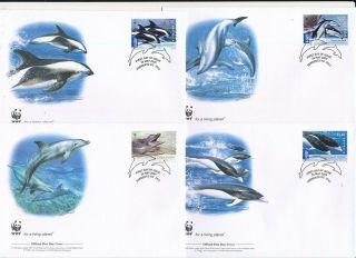 D276351 Dolphins Wwf Set Of 4 Fdc 