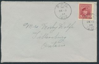 Canada Military - 1944 Fpo 1212 Cds On Cover,  Eskimo Force Prince Albert Sask