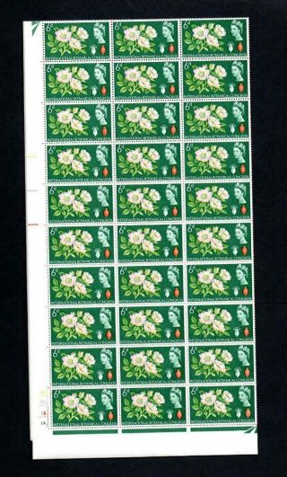 6d Botanical (non - Phosphor) Complete Unmounted Sheet Of 120