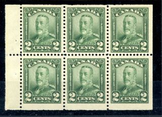 Weeda Canada 150a Vf Mnh Booklet Pane Of 6,  2c Green Kgv Scroll Issue Cv $67.  50