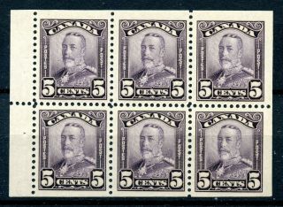 Weeda Canada 153a Vf Mnh/h Booklet Pane Of 6,  5c Deep Violet Scroll Issue Cv$350