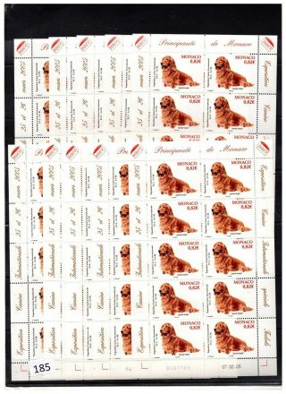 10x Monaco 2005 - Mnh - Dogs - 100 Stamps - Face Value 82 €