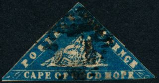 Cape Of Good Hope - Sg14d - 4d - Dark Blue - 1861 - " Wood - Block "