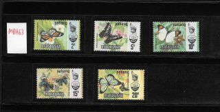 Malaysia Definitive Butterflies Pahang 1978 Harrison Photogravure Sg106/110 Mnh