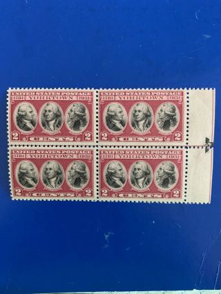 1931 Yorktown 2c Stamp Block